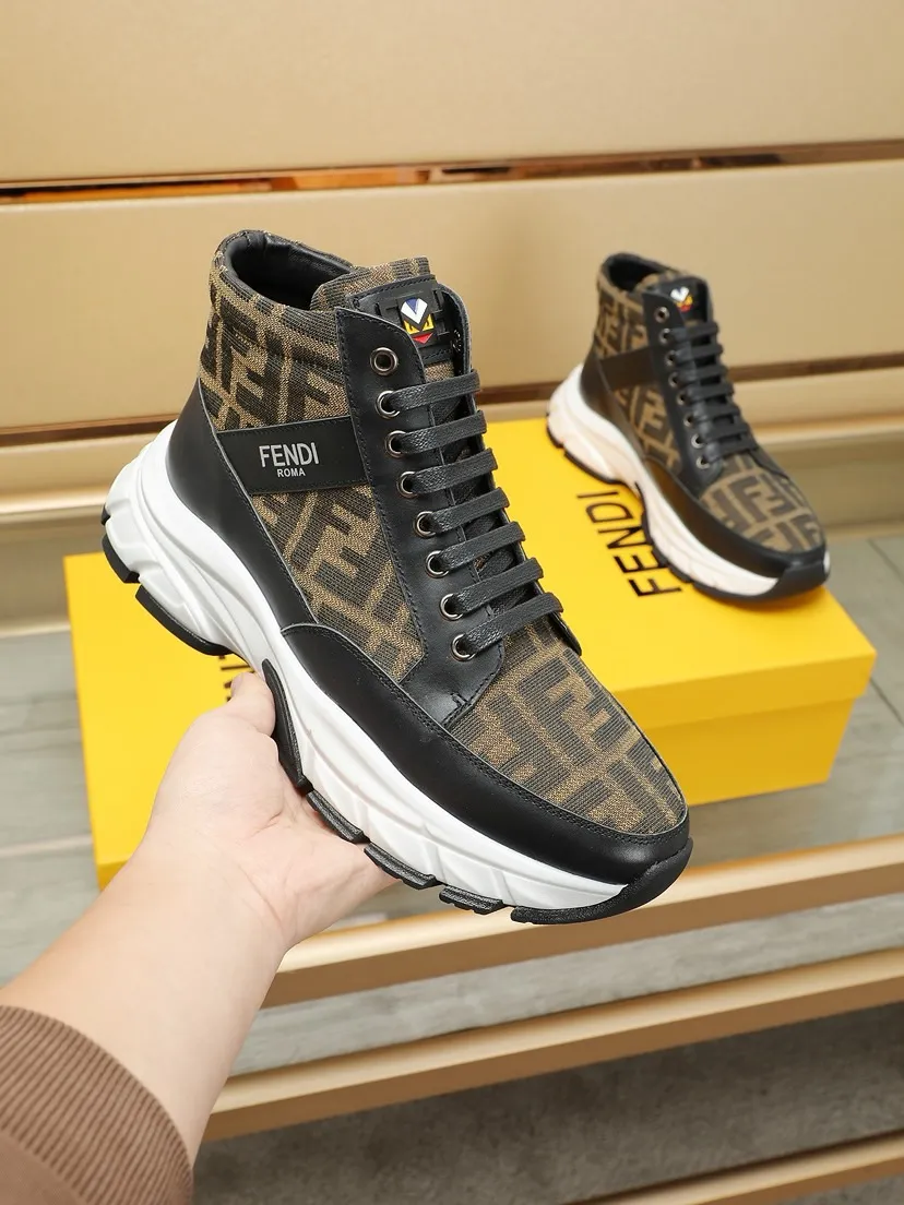 Factory price 460 men's shoes 💰🔥[FENDI] Fendi Little Monster Men's casual shoes, the latest elements are popular all over the world, the official website is hot selling, the latest casual shoes, original version, the fabric is made of original fabric ➕ first-layer sheepskin lining, original non-slip outsole, comfort speaks for itself, color: two colors available. Code number: 38-44 (45 customized)